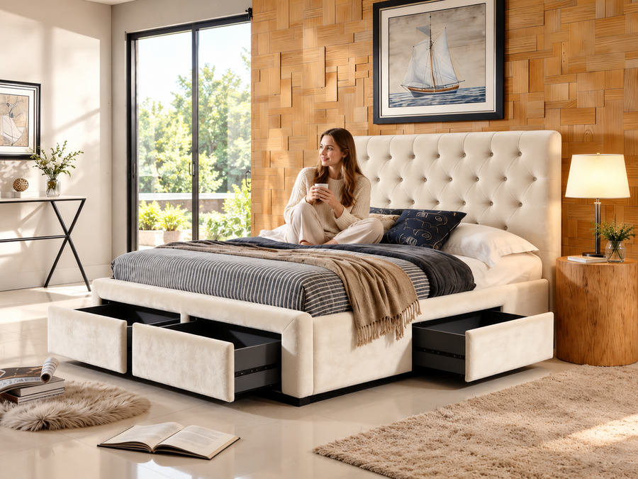 Eva 195 Bed Frame with Storage