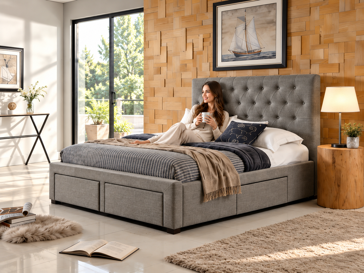 Eva 195 Bed Frame with Storage